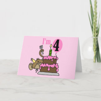 Tarjeta Mono 4 camisetas de cumpleaños y regalos