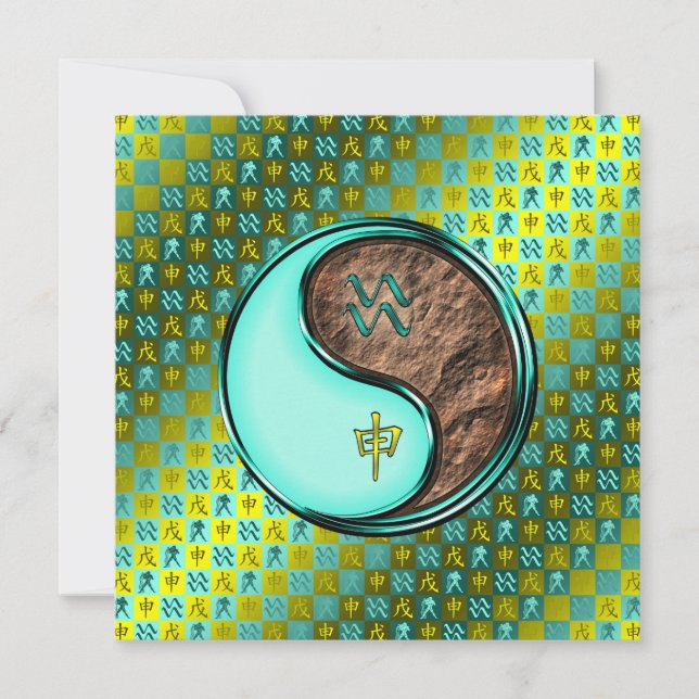 Tarjeta Mono acuario y terrestre (Anverso)