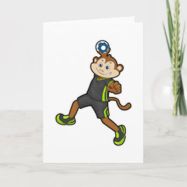 Tarjeta Mono al jugador de balonmano con balonmano