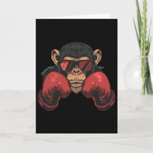 Tarjeta Mono boxeador con guantes de boxeo kickboxing dive