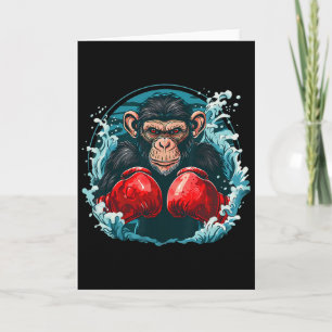 Tarjeta Mono boxeador con guantes de boxeo kickboxing dive