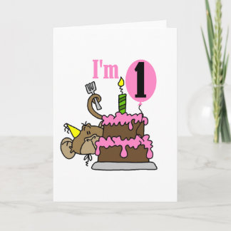 Tarjeta Mono chica Soy camisetas de cumpleaños
