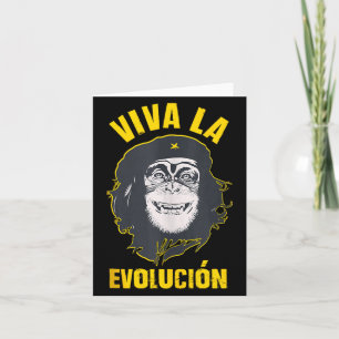 Tarjeta Mono Chimpancé Viva La Evolución Revolución Divers
