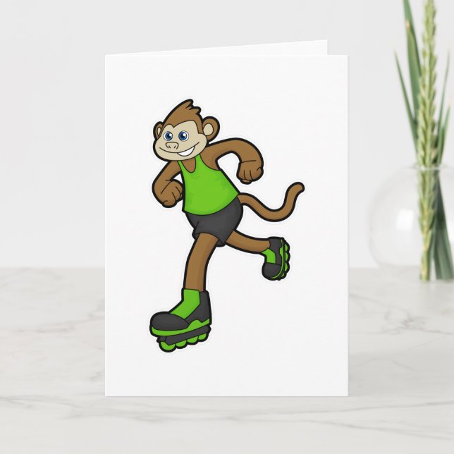 Tarjeta Mono como patinador con patines en línea (Anverso)