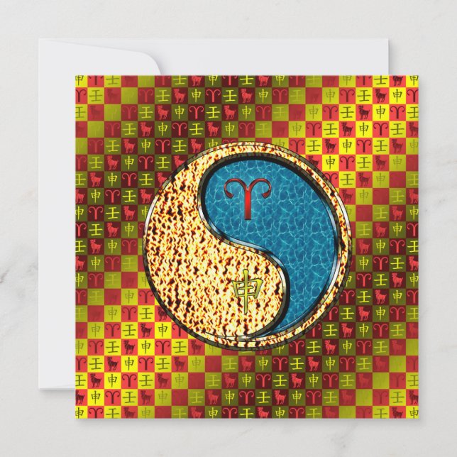 Tarjeta Mono de Aries y Agua (Anverso)