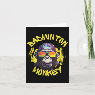 Tarjeta Mono de bádminton con raqueta volante de jungla de