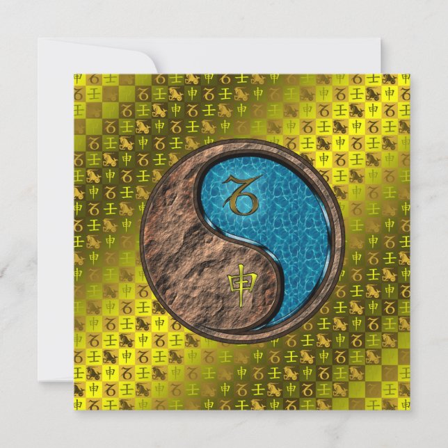 Tarjeta Mono de Capricornio y Agua (Anverso)