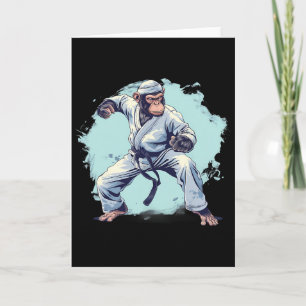 Tarjeta Mono de Karate Artes Marciales Kickboxing Judo Mma