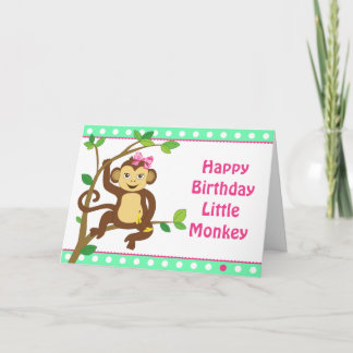 Tarjeta Mono de la pequeña niña
