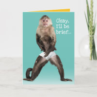 Mono divertida con ropa blanca de Briefs Punny Cum