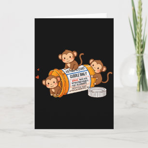 Tarjeta Mono divertido antidepresivo zoo niños niñas niños