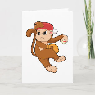 Tarjeta Mono en béisbol con guante de béisbol