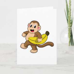 Tarjeta Mono en carrera con banana