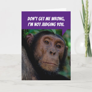 Tarjeta Mono Judgmental divertido - Evaluando tu cumpleaño