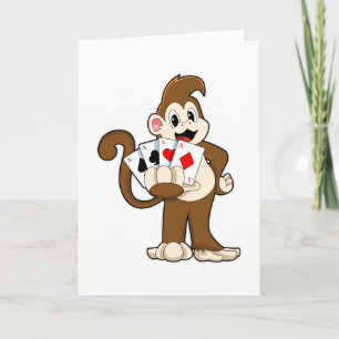 Tarjeta Mono jugando póquer con cartas de póquer