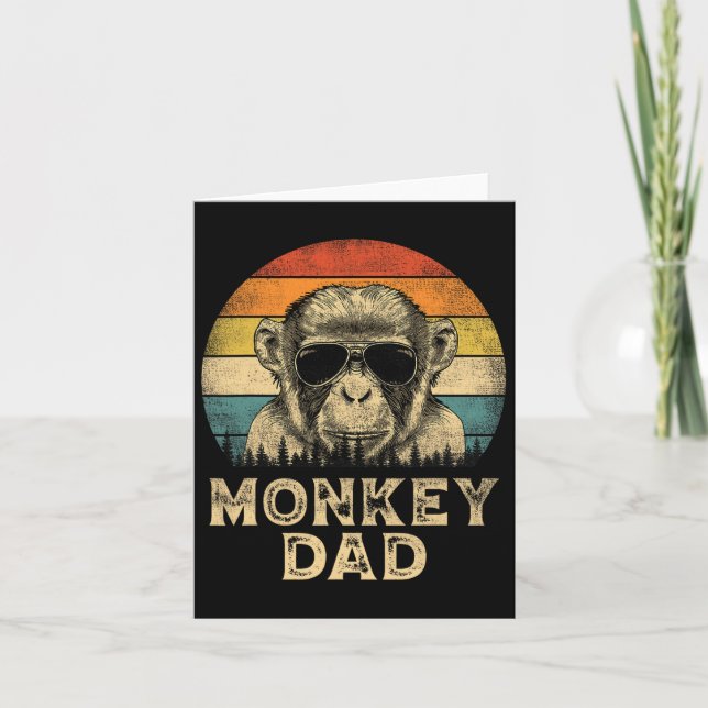 Tarjeta Mono Papá Noel ama el Día del Padre (Anverso)