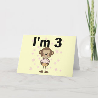 Tarjeta Mono Soy 3 camisetas de cumpleaños y regalos