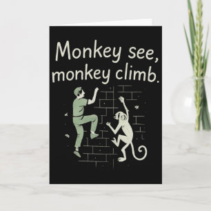 Tarjeta Mono ve mono sube gráfico divertido de escalada