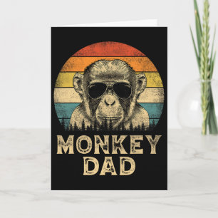 Tarjeta Mono Vintage Papá Amantes de los Monos Día del Pad
