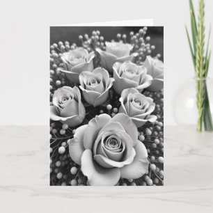 Tarjeta monocroma floral elegante