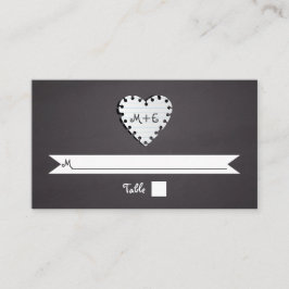 Tarjeta monográfica de boda para tiza cardíaca