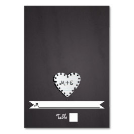 Tarjeta monográfica de boda para tiza cardíaca