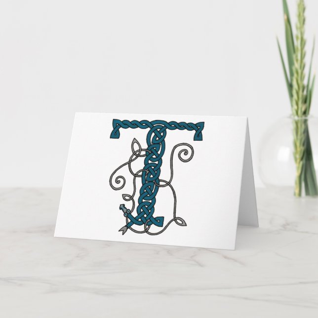 Tarjeta monográfica de letra celta T (Anverso)
