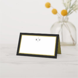 Tarjeta Monograma Black Gold Table Place