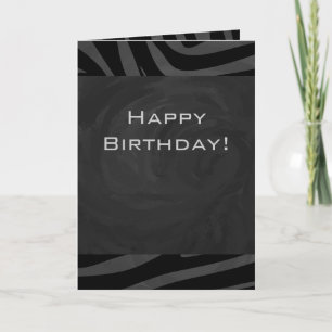 Tarjeta Monograma cebra negra y gris