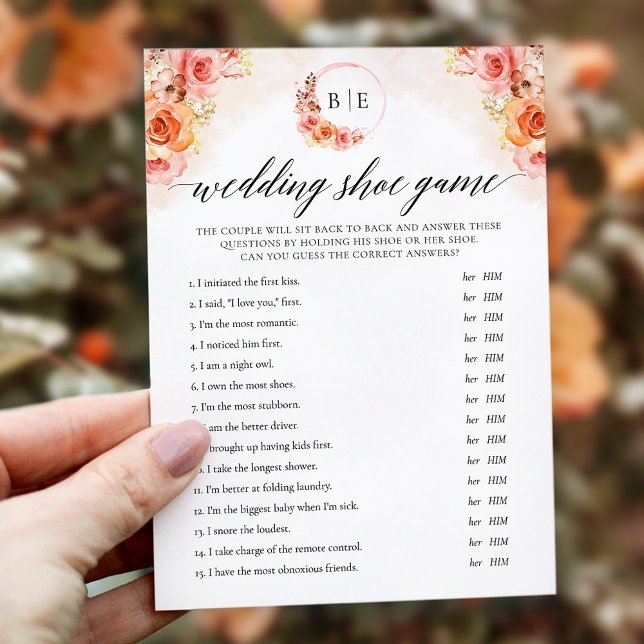 Tarjeta Monograma de juego de zapatos para Boda Fl (Subido por el creador)
