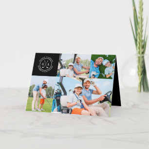 Tarjeta Monograma de varias fotos de golf personalizadas p