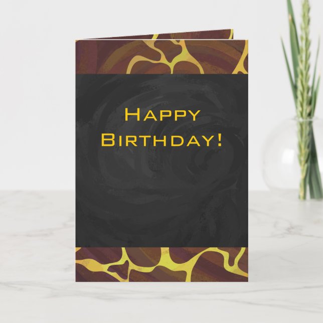 Tarjeta Monograma Giraffe Brown, amarillo Print (Anverso)