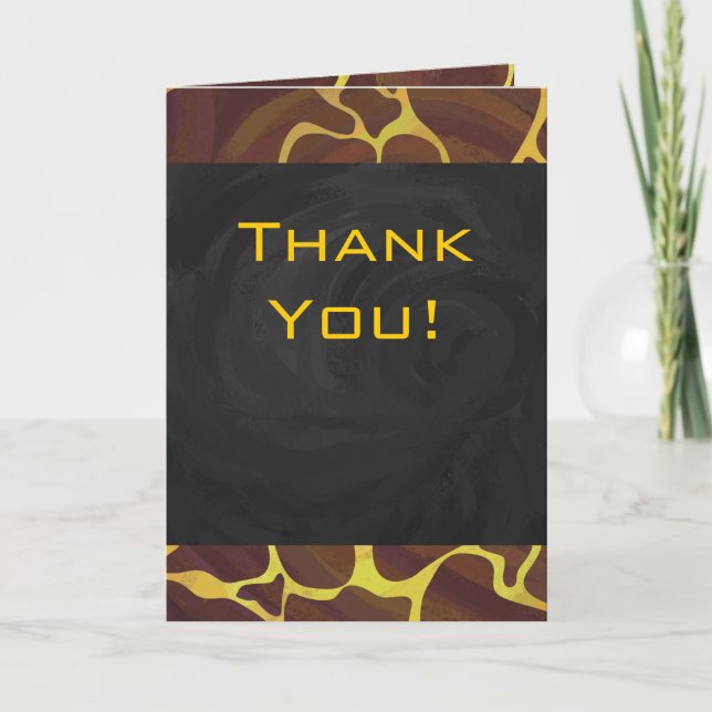 Tarjeta Monograma Giraffe Brown, amarillo Print (Anverso)