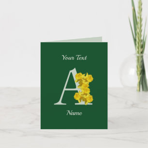 Tarjeta Monograma Inicial de Narciso A Floral Personalizad