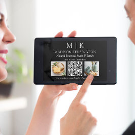 Tarjeta Monograma o Añadir logotipo comercial 2 Código QR 