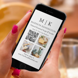 Tarjeta Monograma o Añadir logotipo comercial Código QR 3 