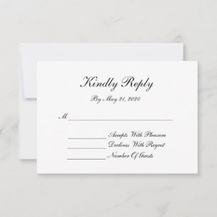 Tarjeta Monograma RSVP - Guión elegante