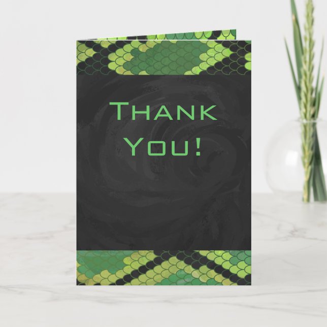 Tarjeta Monograma Snake Verde y Negro (Anverso)