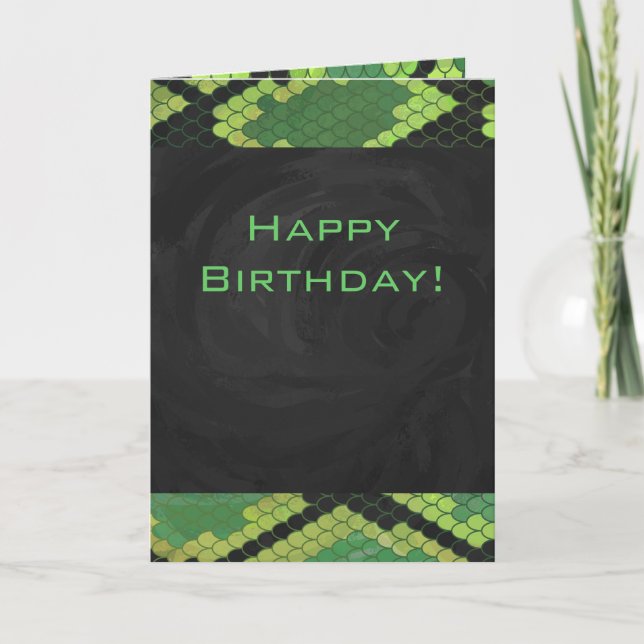 Tarjeta Monograma Snake Verde y Negro (Anverso)