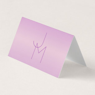 Tarjeta Monograma superpuesto único Rosa lavanda suave