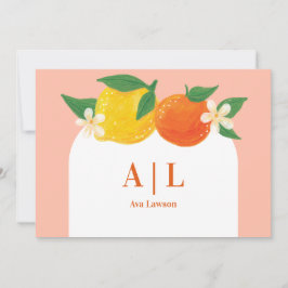 Tarjeta Monogramada de agradecimiento para la plan