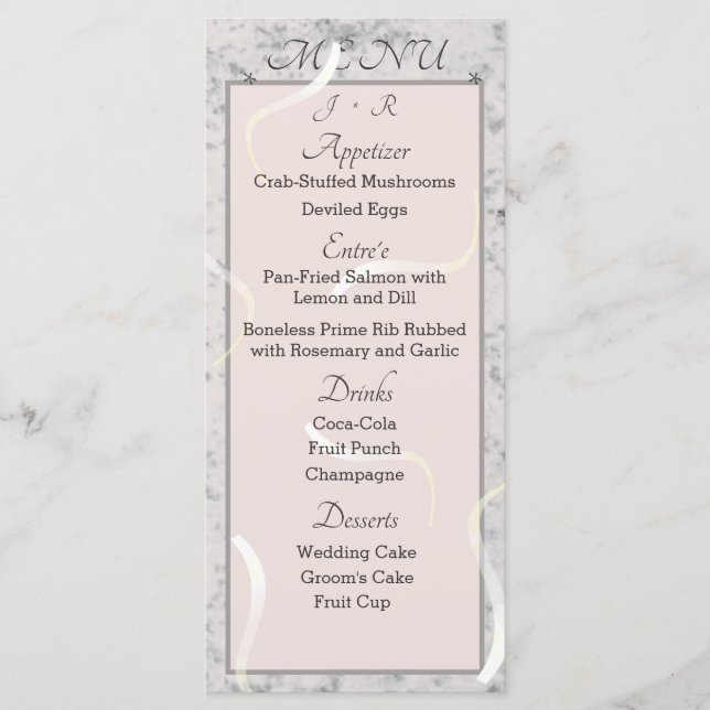 Tarjeta Monogramada de Gabinete de Mármol Gris y P (Anverso)