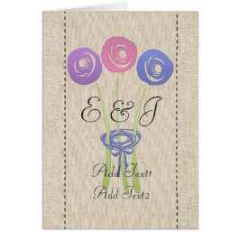 Tarjeta Monogramada de Rosas de Lilac de abstracto