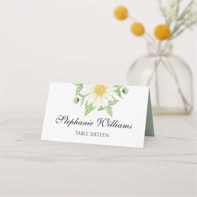 Tarjeta Monogrammed Daisy Flowers Place (Anverso)