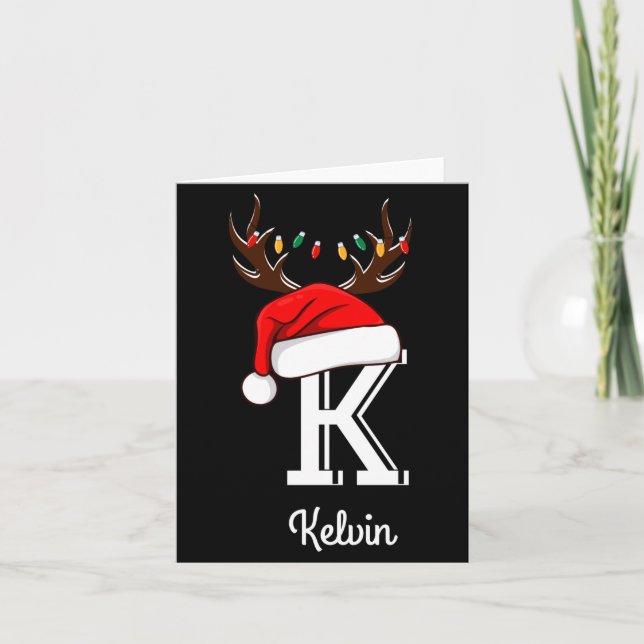 Tarjeta Monogrammed Family Christmas Matching Outfits _2  (Anverso)