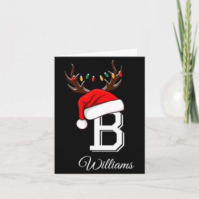 Tarjeta Monogrammed Family Christmas Matching Outfits _3  (Anverso)