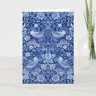 Tarjeta Monotona azul de fresa, William Morris