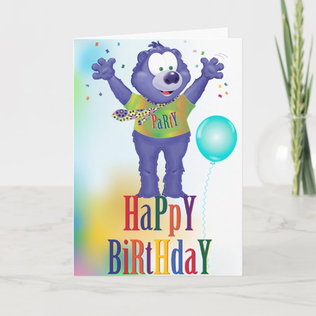Tarjeta Monster Bear Kids Fiesta de cumpleaños (Anverso)