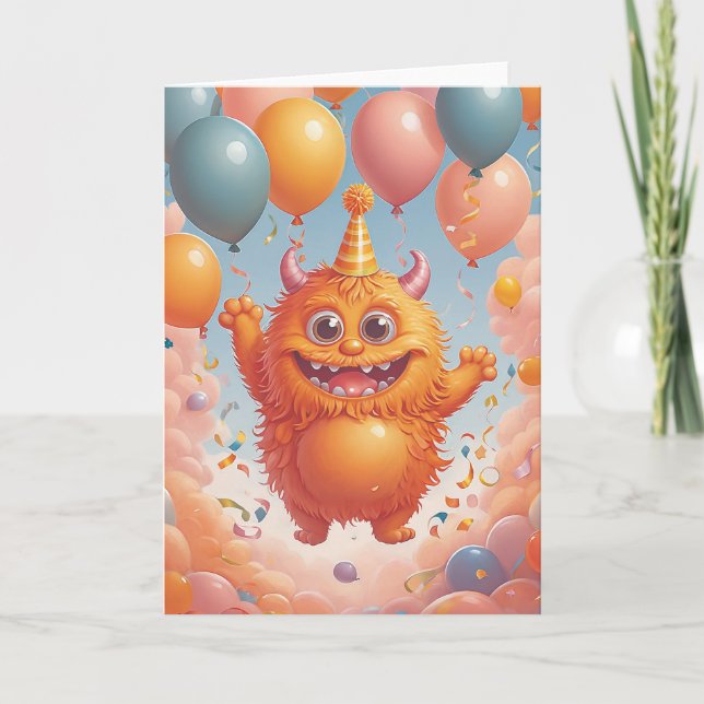Tarjeta Monster Birthday Bash (Anverso)