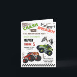 Tarjeta Monster Car Truck Kids Birthday Folded Card<br><div class="desc">Prepárate para divertirte con esta invitación de cumpleaños de Monster Machine, perfecta para los pequeños corredores que aman los camiones grandes y las huellas de lodo. Con camiones gigantes atrevidos y coloridos, motores ruidosos y terreno escarpado, esta invitación marca la pauta para una aventura fiesta emocionante. Personalice el nombre, la...</div>